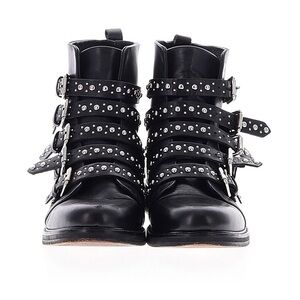 MAJE Black Studded Multi-Strap Boot - Size 28 - Made in Portugal